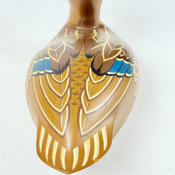 Vintage Handcrafted Wooden Mallard Duck Decoy Detailed Display Decor Office Deco - Picture 7 of 10
